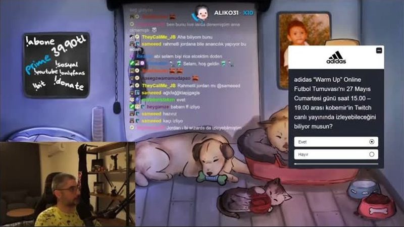 Encuesta dentro de un directo de Twitch: el espectador responde sin salir del stream